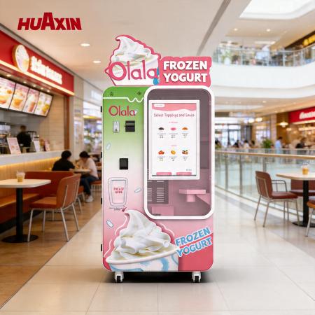 Smart Automatic Soft Serve Ice Cream Vending Machine | Commercial Robotic Kiosk for Sale